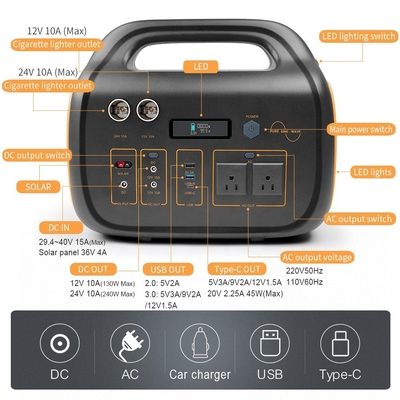 Литий-ионный солнечный генератор Power Bank 720.72Wh AC 220V 110V 600W портативная солнечная электростанция