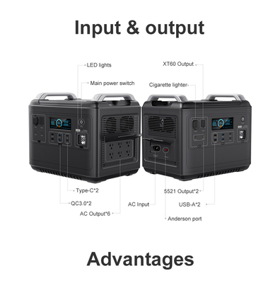 Портативная литиевая электростанция Ups Lifepo4 Solar 2000W 1000 Watt Two-Way Quick