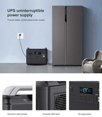 Портативная литиевая электростанция Ups Lifepo4 Solar 2000W 1000 Watt Two-Way Quick