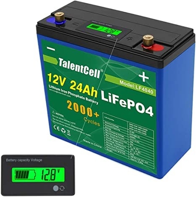 емкость блока батарей лития 12v 24ah Lifepo4 перезаряжаемые большая с дисплеем LCD
