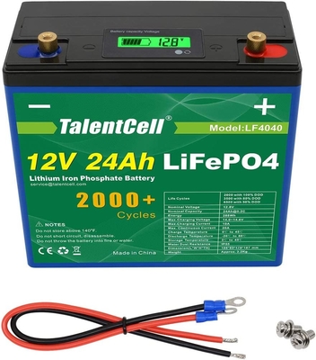 емкость блока батарей лития 12v 24ah Lifepo4 перезаряжаемые большая с дисплеем LCD